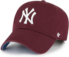 Load image into Gallery viewer, 47 Brand New York Yankees Dark Maroon Ballpark Clean Up Hat
