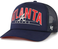 Load image into Gallery viewer, 47 Brand Atlanta Braves Backhaul Foam Trucker Snapback Hat
